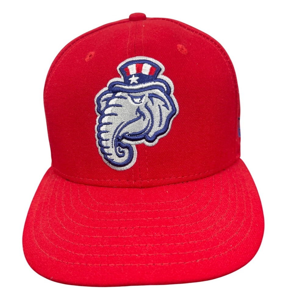 New Era 59FIFTY MiLB Elephant Uncle Sam Hat Red Fitted Cap Size 7